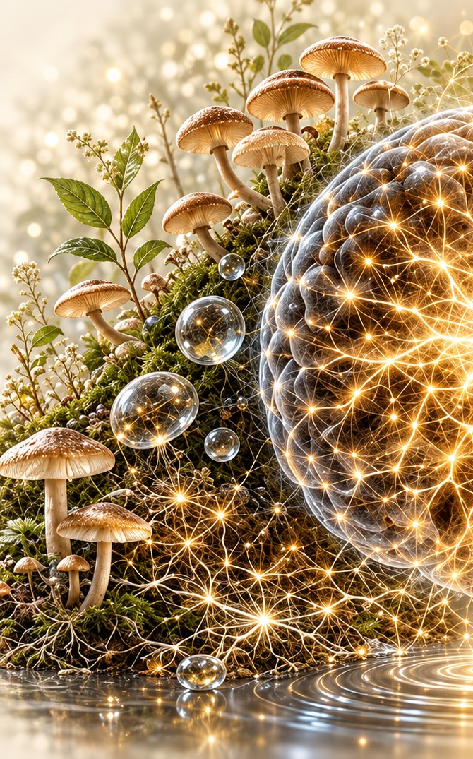 Mushrooms and organic neural connections